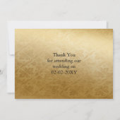 Carte De Remerciements Brown Ornemental Rustique Regal Et Mariage Or (Dos)