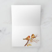 Carte De Remerciements Bruants chanteurs à l'aquarelle Oiseaux bruns Merc (Intérieur)