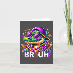 Carte De Remerciements Bruh Mardi Gras Alligator Pour Enfants Garçons Hom