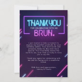 Carte De Remerciements Bruh, Tu Es Dans ? Neon Arcade Jeux Vidéo Garçon A (Devant)