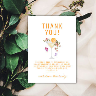 Carte De Remerciements Brunch Bubbly Baby shower de champagne Floral été