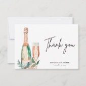 Carte De Remerciements Brunch & Bubbly Enterrement de Vie de Jeune Fille (Devant)