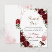 Carte De Remerciements Brunch Bulles de Bourgogne Vin Rose Réception de M (Devant / Derrière)