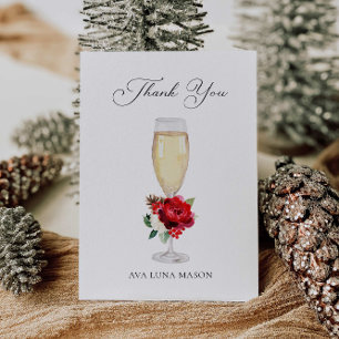 Carte De Remerciements Brunch de Noël et Fête des mariées Bubbly