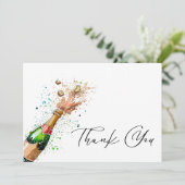 Carte De Remerciements Brunch Et Bubbly Champagne nuptiale Douche (Debout devant)