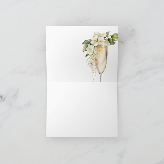 Carte De Remerciements Brunch et Bubbly Élégant Shower de Mariée (Intérieur)