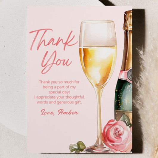 Carte De Remerciements Brunch et Bubbly Mimosa Champagne Brunch d'anniver