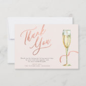 Carte De Remerciements Brunch et bulle rose d'or nuptiale douche (Devant)