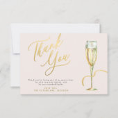 Carte De Remerciements Brunch et bulle rose or douche nuptiale (Devant)