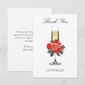 Carte De Remerciements Brunch et Champagne Noël Shower de Mariée (Devant / Derrière)