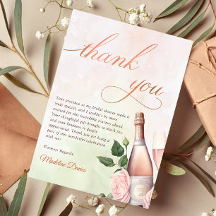 Carte De Remerciements Brunch et Champagne Pétillant Enterrement de Vie d