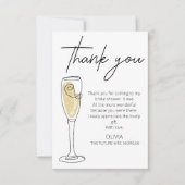 Carte De Remerciements Brunch et Champagne pétillant Shower de mariage (Devant)