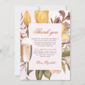 Carte De Remerciements Brunch Floral Et Fête des mariées Bubbly (Devant)