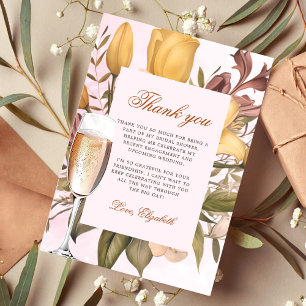 Carte De Remerciements Brunch Floral Et Fête des mariées Bubbly