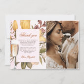 Carte De Remerciements Brunch Floral Et Fête des mariées Bubbly Photo (Devant)