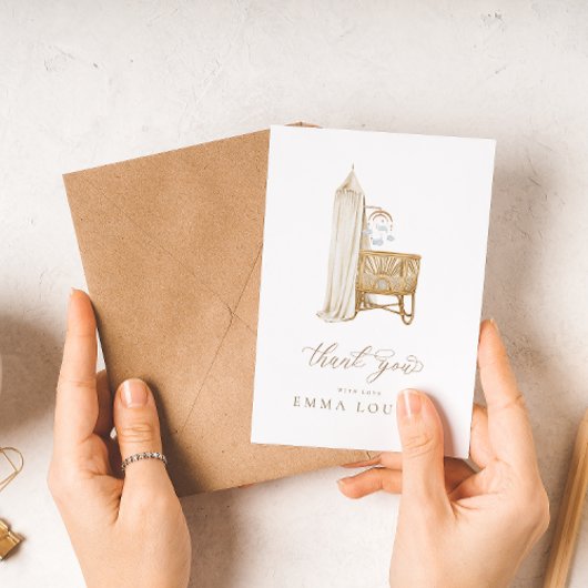 Carte De Remerciements Brunch Neutral Boho Baby