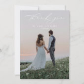 Carte De Remerciements BRUNSWICK Photo Mariage vert (Devant)