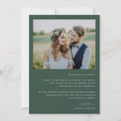 Carte De Remerciements BRUNSWICK Photo Mariage vert (Dos)