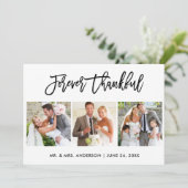 Carte De Remerciements Brush Script Forever Thankful 3 Mariage photo (Debout devant)