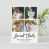 Carte De Remerciements Brush Script Love and Thanks Mariage 4 Photo (Debout devant)