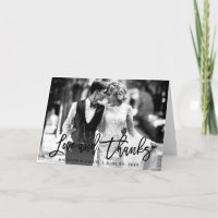 Brush Script Love Thanks Black and White Fold