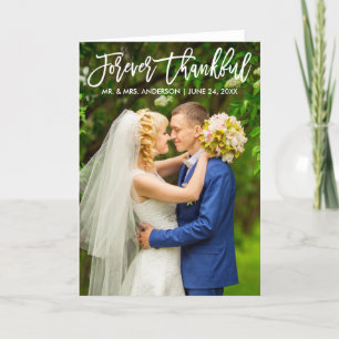 Carte De Remerciements Brush Script Moderne Forever Plier Mariage plaisan