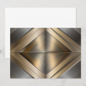 Carte De Remerciements Brushed Metallic Geometric Diamond Pattern (Devant / Derrière)