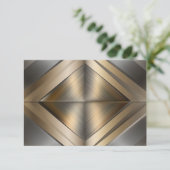 Carte De Remerciements Brushed Metallic Geometric Diamond Pattern (Debout devant)