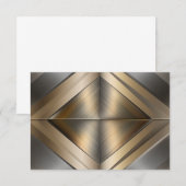Carte De Remerciements Brushed Metallic Geometric Diamond Pattern (Devant / Derrière)