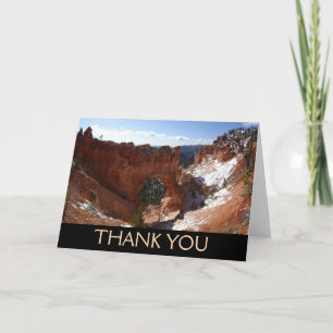 Carte De Remerciements Bryce Canyon Pont naturel Paysage neigeux Photo