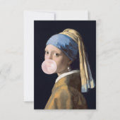 Carte De Remerciements Bubble Gum Diva avec oreille perle (Devant)