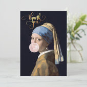 Carte De Remerciements Bubble Gum Diva avec oreille perle (Debout devant)