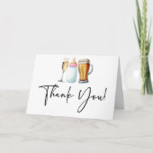 Carte De Remerciements Bubbles Brews et Diapers aussi! Baby shower (Devant)
