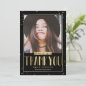 Carte De Remerciements Bubbly Chic Graduation Thank You Note Card (Debout devant)