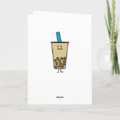 Carte De Remerciements Buble Boba Pearl Milk Tea Tapioca boules (Dos)