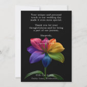 Carte De Remerciements 🌈 Budget de mariage (Dos)