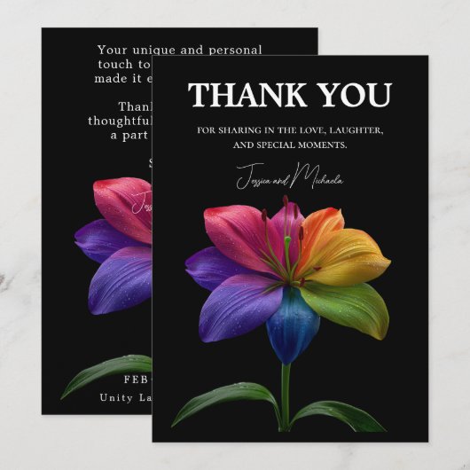 Carte De Remerciements 🌈 Budget de mariage (Devant / Derrière)