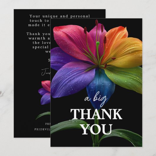 Carte De Remerciements 🌈 Budget de mariage (Devant / Derrière)
