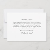 Carte De Remerciements Budget Moderne Calligraphie Script Mariage Photo (Dos)