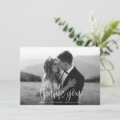 Carte De Remerciements Budget Moderne Calligraphie Script Mariage Photo (Debout devant)