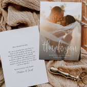 Carte De Remerciements Budget Moderne Calligraphie Script Mariage Photo