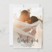 Carte De Remerciements Budget Moderne Calligraphie Script Mariage Photo (Devant)