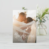 Carte De Remerciements Budget Moderne Calligraphie Script Mariage Photo (Debout devant)