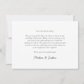 Carte De Remerciements Budget Simple Élégant Mariage moderne photo (Dos)