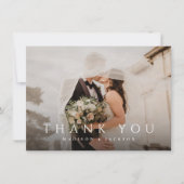 Carte De Remerciements Budget Simple Élégant Mariage moderne photo (Devant)