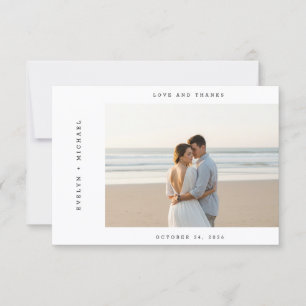 Carte De Remerciements Budget Simple pour des Photos de Mariage de Style
