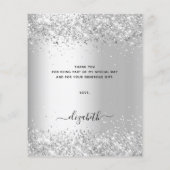 Carte de remerciements budgétaire argent blanc (Dos)