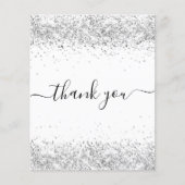 Carte de remerciements budgétaire argent blanc (Devant)