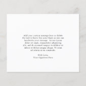 Carte de remerciements budgétaire des funérailles  (Dos)