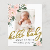 Carte de remerciements budgétaire floral (Devant)